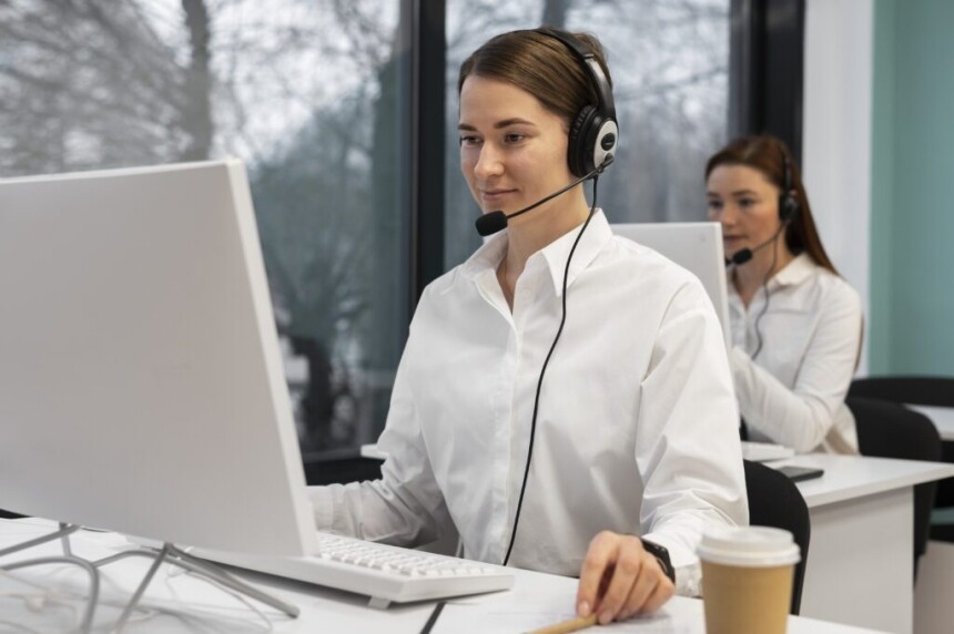 Call center metrics woman